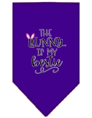 Bunny is my Bestie Screen Print Bandana Purple Large