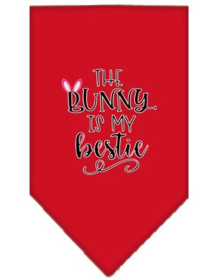 Bunny is my Bestie Screen Print Bandana Red Large