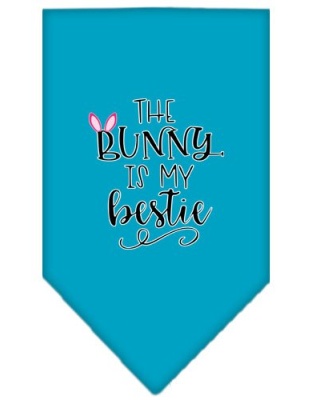 Bunny is my Bestie Screen Print Bandana Turquoise Large