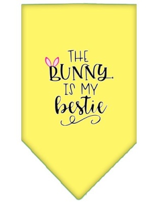 Bunny is my Bestie Screen Print Bandana Yellow Large