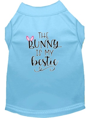 Bunny is my Bestie Screen Print Dog Shirt Baby Blue Lg