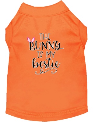 Bunny is my Bestie Screen Print Dog Shirt Orange Lg