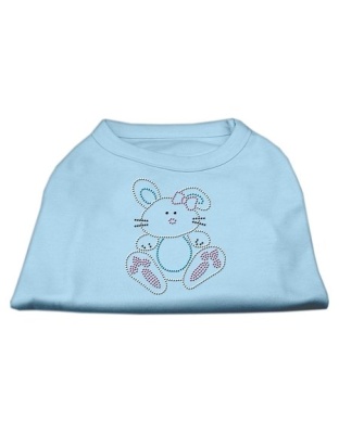 Bunny Rhinestone Dog Shirt Baby Blue Lg