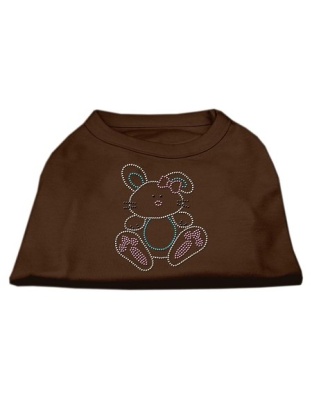 Bunny Rhinestone Dog Shirt Brown Lg