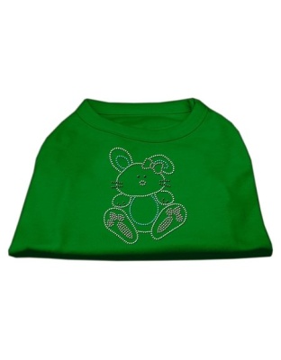 Bunny Rhinestone Dog Shirt Emerald Green Lg