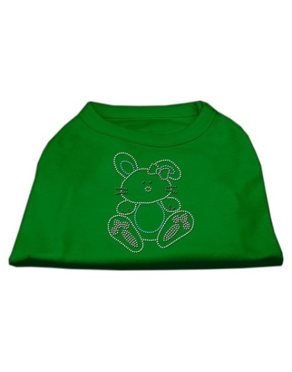 Bunny Rhinestone Dog Shirt Emerald Green Lg