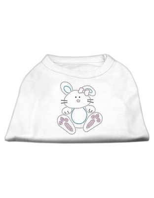 Bunny Rhinestone Dog Shirt White Lg