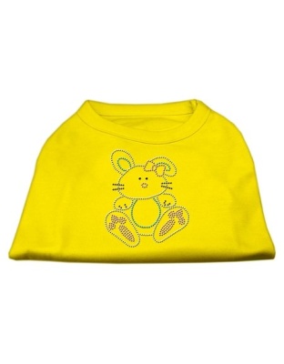 Bunny Rhinestone Dog Shirt Yellow Lg