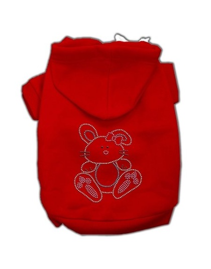 Bunny Rhinestone Hoodies Red L