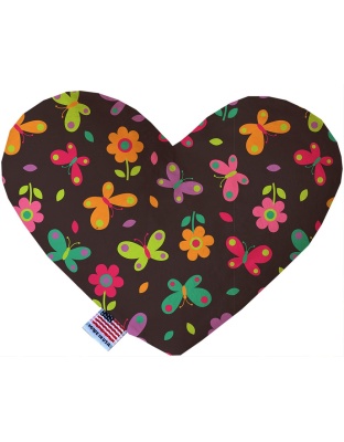 Butterflies in Brown 6 inch Canvas Heart Dog Toy