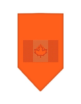 Canadian Flag Rhinestone Bandana Orange Large