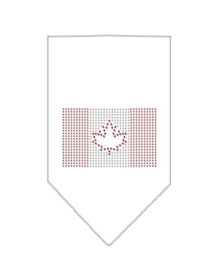 Canadian Flag Rhinestone Bandana White Large