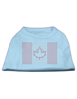 Canadian Flag Rhinestone Shirts Baby Blue L