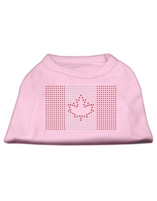 Canadian Flag Rhinestone Shirts Light Pink L
