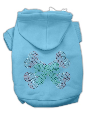 Candy Cane Crossbones Rhinestone Hoodie Baby Blue L