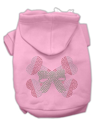 Candy Cane Crossbones Rhinestone Hoodie Pink L