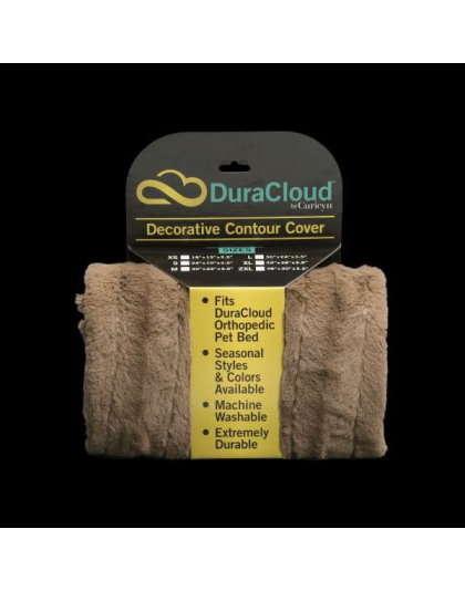 Mocha - DuraCloud Orthopedic Pet Bed and Crate Pad Contour Cover - X-Small