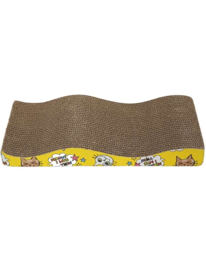 Brown - Wavy Rectangular Cat Scratching Board