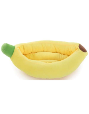 Banana Yellow - Medium Banana Shaped Dog Bed - 28in