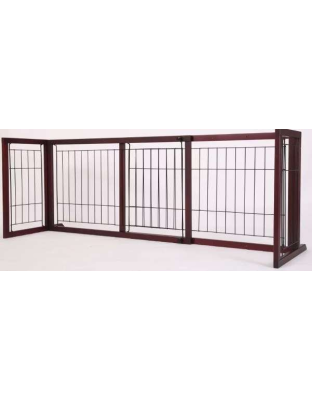 Mahogany Red - Extendable Wooden Pet Gate - 38.39in to 71.25'in
