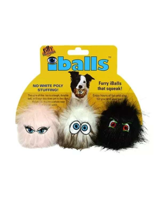 Black, Brown, and Pink - Silly Squeaker iBall Small Black Brown Pink - small