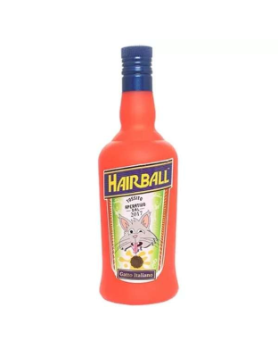 Red - Silly Squeaker Liquor Bottle Hairball - one size