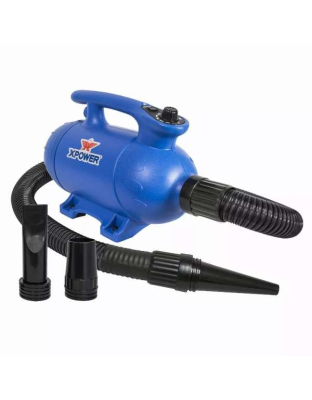 Blue  - XPOWER B-24 Thermal Ace 3 HP Variable Speed Professional Pet Grooming Dog Force Hair Dryer with Heat