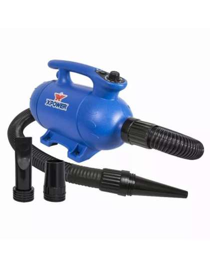 Blue  - XPOWER B-24 Thermal Ace 3 HP Variable Speed Professional Pet Grooming Dog Force Hair Dryer with Heat