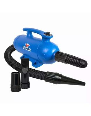 Blue  - XPOWER B-27 Super Tub Pro Double Motor 6 HP Professional Pet Grooming Dog Force Hair Dryer