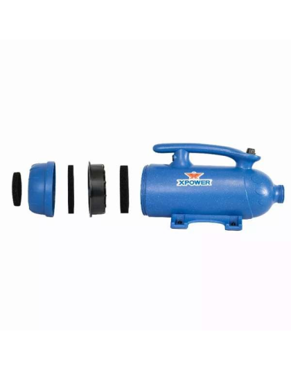 Blue  - XPOWER B-27 Super Tub Pro Double Motor 6 HP Professional Pet Grooming Dog Force Hair Dryer