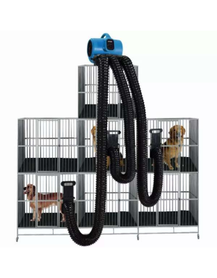 Blue/Black - XPOWER X-430TF-MDK Professional 3 Speed Pet Grooming Dog Cage Dryer with Multi Drying Hose Kit, Timer & Filters
