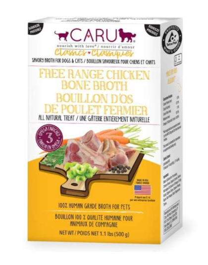 CARU Free Range Chicken Bone Broth for Dogs & Cats - 17.6 oz (Case of 6)
