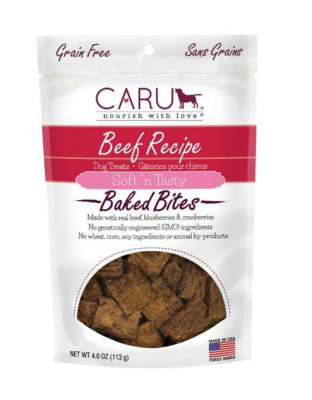 CARU Soft 'n Tasty Beef Recipe Bites for Dogs - 4 oz (Case of 12)