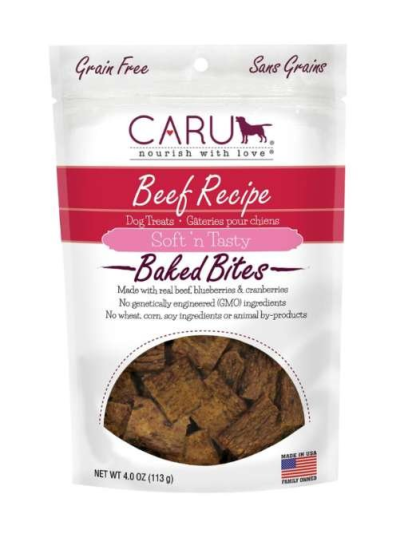 CARU Soft 'n Tasty Beef Recipe Bites for Dogs - 4 oz (Case of 12)