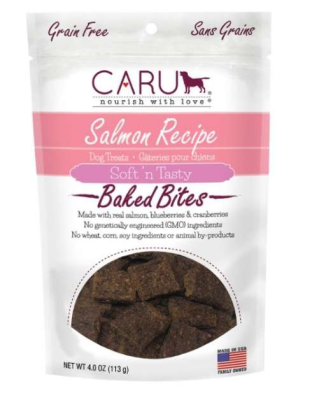 CARU Soft 'n Tasty Salmon Recipe Bites for Dogs - 4 oz (Case of 12)