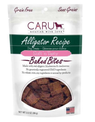 CARU Soft 'n Tasty Alligator Recipe Bites for Dogs - 3.5 oz (Case of 12)