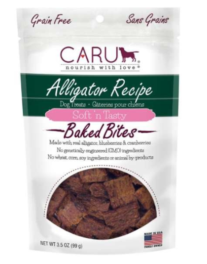 CARU Soft 'n Tasty Alligator Recipe Bites for Dogs - 3.5 oz (Case of 12)