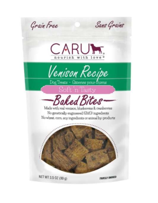 CARU Soft 'n Tasty Venison Recipe Bites for Dogs - 3.5 oz (Case of 12)