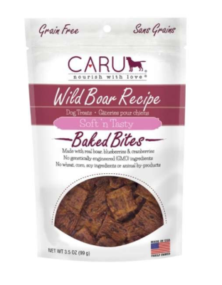 CARU Soft 'n Tasty Wild Boar Recipe Bites for Dogs - 3.5 oz (Case of 12)