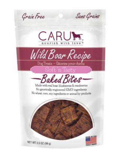 CARU Soft 'n Tasty Wild Boar Recipe Bites for Dogs - 3.5 oz (Case of 12)