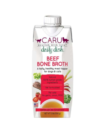 CARU Daily Dish Beef Bone Broth for Dogs & Cats - 12 lbs(Case of 12)