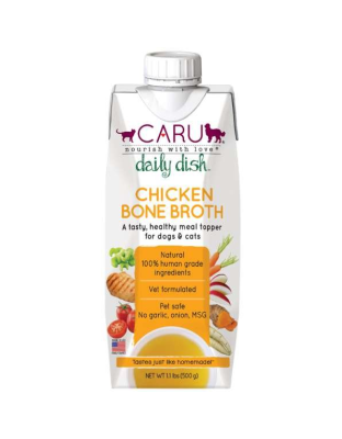 CARU Daily Dish Chicken Bone Broth for Dogs & Cats - 12 lbs(Case of 12)