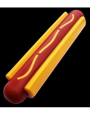 Yellow/Red - SP Hot Dog Ultra Durable Nylon Dog Chew Toy for Aggressive Chewers - OSFA