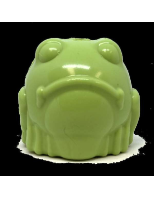 Green - MKB Bull Frog Durable Rubber Chew Toy & Treat Dispenser - Medium