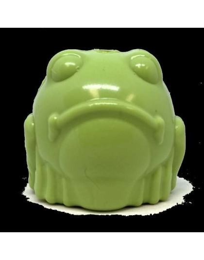 Green - MKB Bull Frog Durable Rubber Chew Toy & Treat Dispenser - Medium