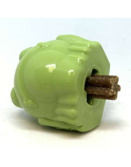 Green - MKB Bull Frog Durable Rubber Chew Toy & Treat Dispenser - Medium