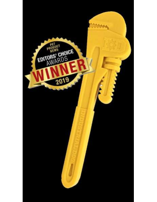 Yellow - ID Pipe Wrench  Ultra Durable Nylon Dog Chew Toy for Aggressive Chewers  - OSFA