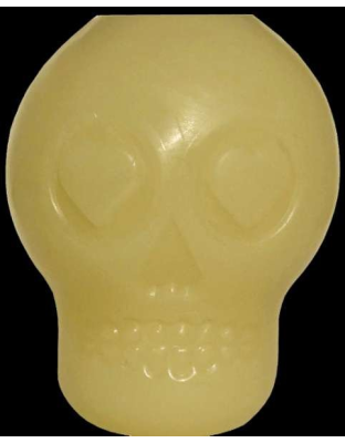 Translucent - MKB Glow in the Dark Sugar Skull Chew Toy & Treat Dispenser - Medium
