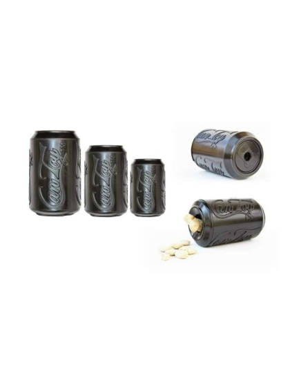 Black - SP Magnum Can Toy Ultra Durable Rubber Chew Toy & Treat Dispenser - Large