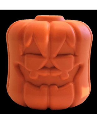 Orange - MKB Jack O' Lantern Durable Rubber Chew Toy & Treat Dispenser  - Large